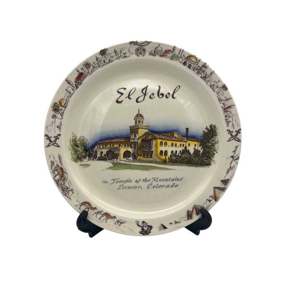El Jebel Shrine Temple Denver Colorado Vernon Kilns Commemorative Plate 1953